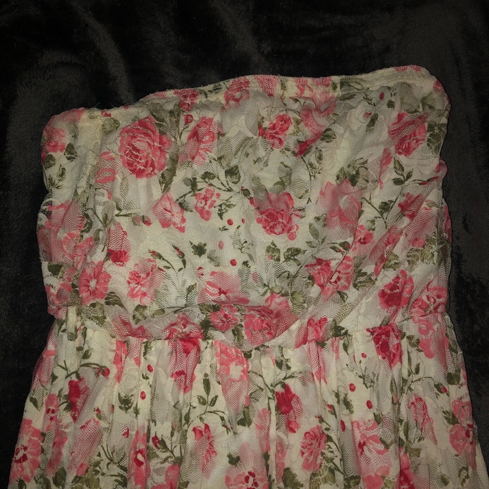 Floral Strapless Long Dress